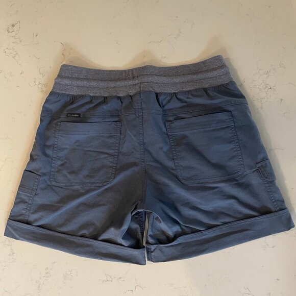 Columbia Pilsner Peak Pull On Cuffed Cargo Poly Nylon Shorts Noctural Blue Sz M - Picture 9 of 10